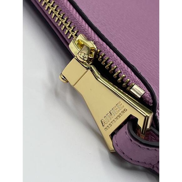 AIMEE KESTENBERG Lavender Purple Leather 4 x 7.5 Slim Wristlet Wallet New - Picture 5 of 12